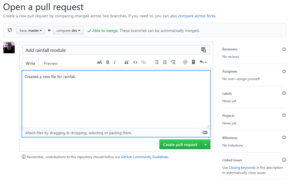 GitHub pull request