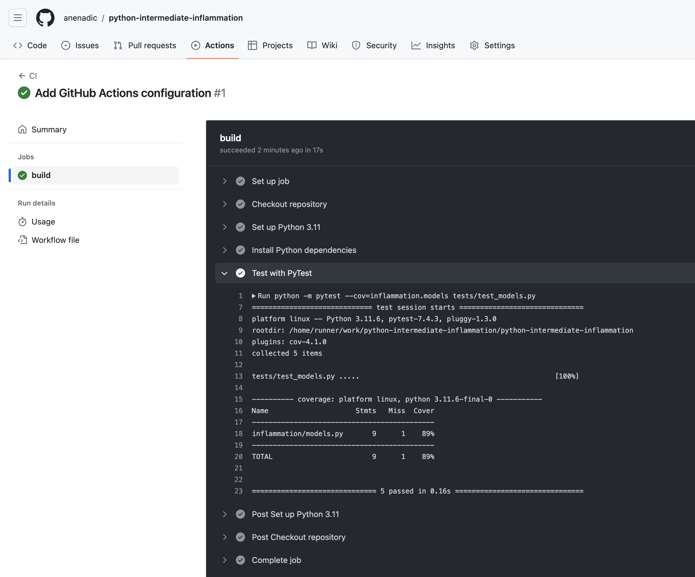 Continuous Integration with GitHub Actions - Build Details